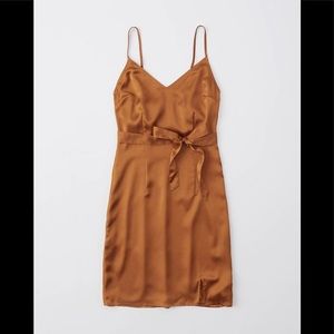 A&F satin belted cami mini slip dress sz XS petite